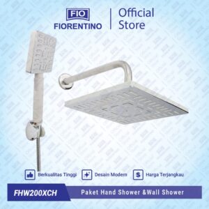 Fiorentino Paket Hand Shower dan Wall Shower Kamar Mandi FHW200XCH