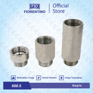 Fiorentino Nepel Sok Drat Dalam 1/2 X Drat Luar 1/2 inchi Nipel Niple Nipple Napel Naple Napple SS1/2
