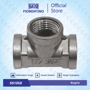 Fiorentino Nepel Sok Tee Drat Dalam 1/2 X Drat Dalam 1/2 inchi Nipel Niple Nipple Napel Naple Napple SS105X
