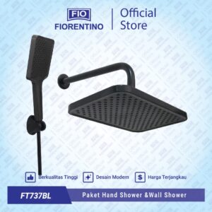 Fiorentino Paket Hand Shower dan Wall Shower Kamar Mandi FT737BL