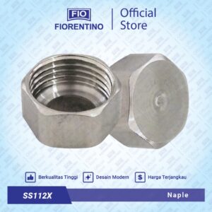 Fiorentino Nepel Dop Drat Dalam 1/2 inchi Penutup Pipa Kran Nipel Niple Nipple Napel Naple Napple SS112X