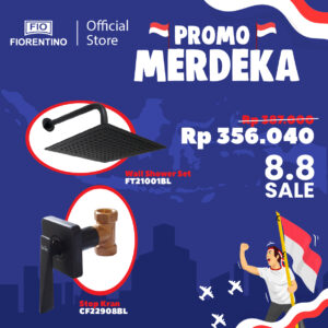 Paket Promo 3 Agustus 2026 (Wall Shower FT21001B + Stop Kran Tanam CF22908BL