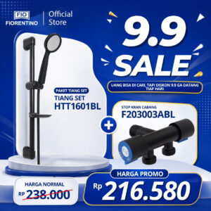 PROMO 9.9 PAKET HANDSET TIANG + SHOWER + STOP KRAN BLACK EDITION